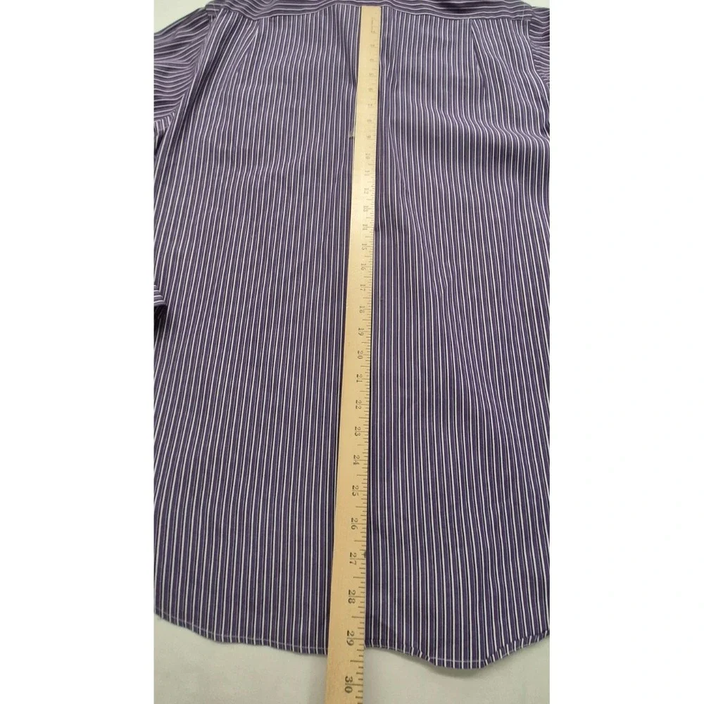 Polo Ralph Lauren Men's Micro Stripe Purple Dress Shirt Curham Classic 16 34/35‎